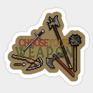 Pixel Medieval Weapons: Choose Your Weapon Sticker